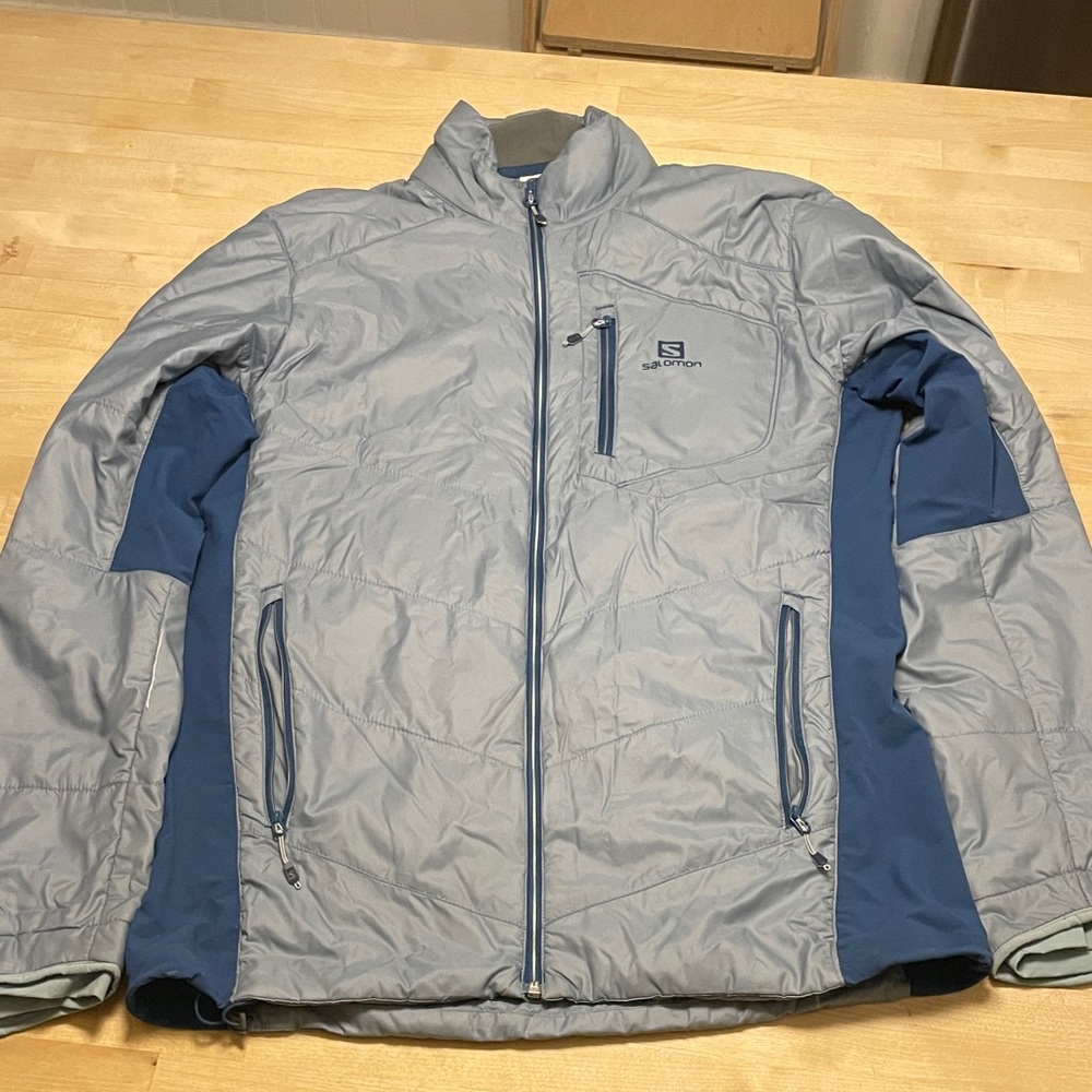 Salomon Men's Performance Jacket in Light Gray and Navy